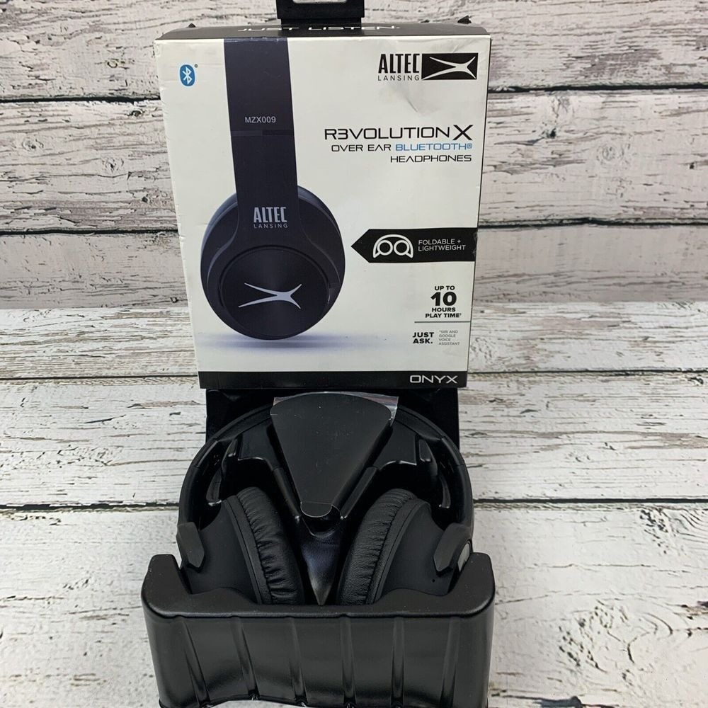Altec Lansing R3volution X Black Bluetooth Headphones Foldable MZX009 Tested - Picture 2 of 8